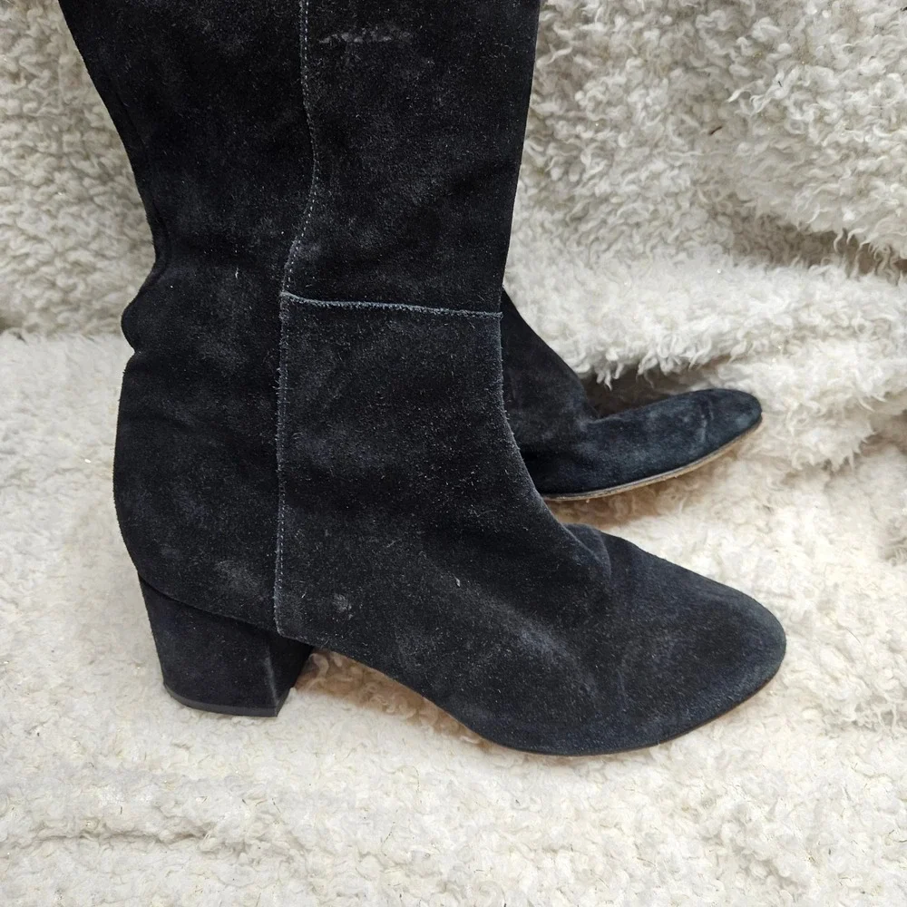 Club Monaco Andreea Black Suede Leather Over the Knee Boots sz‎ 39